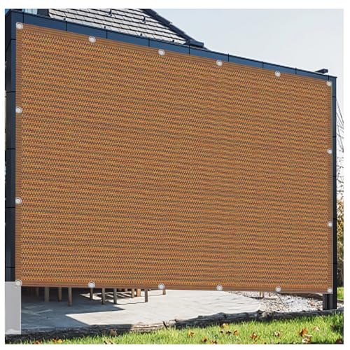 DGSFES Schattiernetz Balkon 5mx9m, 90% UV-Schutz Sandgelb Beschattungsnetz mit ösen, Sichtschutz für Terrasse & Garten, 180GSM HDPE Reißfestes Sonnenschutznetz von DGSFES
