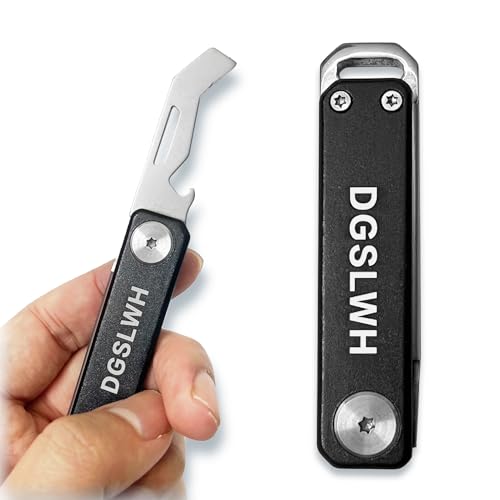 1 Stück Box Cutter Messer, Tasche Messer tragbares, Edelstahl Box Cutter, Universalmesser, Tasche Messer, Flaschenöffnung und -entpackung 2 in 1, geeignet für Büro, Schule und Heimgebrauch (Schwarz) von DGSLWH