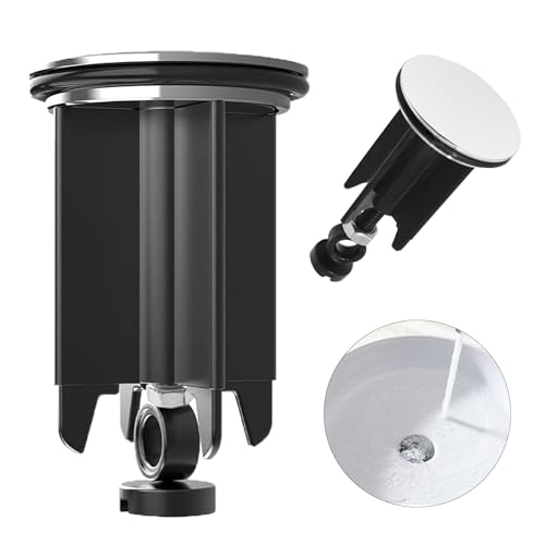 1 Stück Universal Waschbeckenstöpsel, Pop-Up-Stopfen, 40 mm Universal-Abflussstöpsel, Kupfer + ABS höhenverstellbar 66-83 mm, passend für die meisten Standard-Waschbecken oder Aufsatzbecken (Silber) von DGSLWH