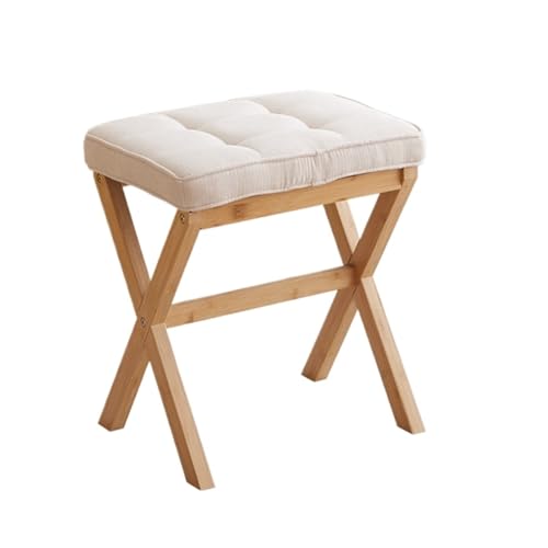 DGSYUAN Fußhocker Wohnzimmer Bambus-Klapphocker, Mehrere Funktionen for Das Wohnzimmer Fußstütze Sitzhocker(Beige-A) von DGSYUAN