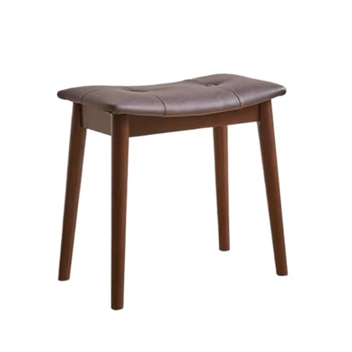DGSYUAN Fußhocker Wohnzimmer Gebogener Fußhocker Aus Massivem Holz, Multifunktionaler, Bequemer Sitz Fußstütze Sitzhocker(Grey Black) von DGSYUAN