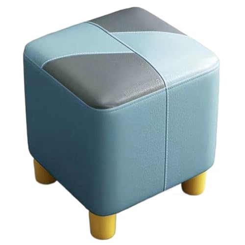 DGSYUAN Fußhocker Wohnzimmer Moderner Kleiner Fußhocker Mit Holzrahmen for Zuhause Fußstütze Sitzhocker(Blue) von DGSYUAN