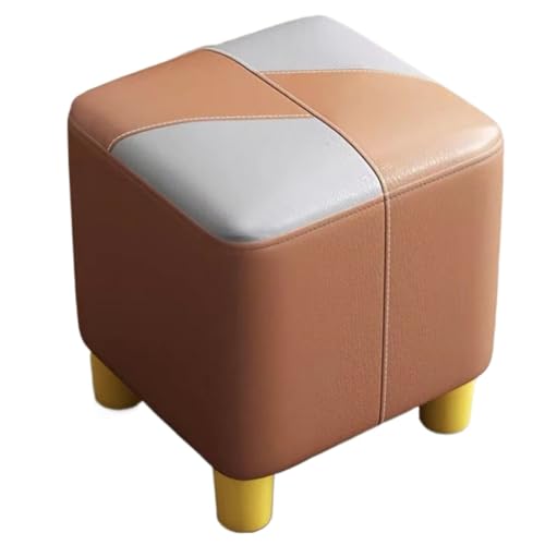 DGSYUAN Fußhocker Wohnzimmer Moderner Kleiner Fußhocker Mit Holzrahmen for Zuhause Fußstütze Sitzhocker(Brown) von DGSYUAN