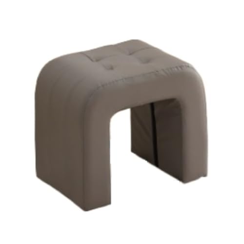 DGSYUAN Fußhocker Wohnzimmer Moderner U-förmiger Fußhocker Aus Leder, Weicher Niedriger Stuhl for Die Inneneinrichtung Fußstütze Sitzhocker(Gray,44x30x40cm) von DGSYUAN