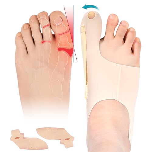 DGUSO 2 Stücke Hallux Valgus Korrektor Hallux Valgus Socken Entlastung Des Ballenzeh Hallux Valgus Bandage Hallux Valgus Schiene Ballenkorrektur Für Den Hallux Valgus (Tag- und Nachtgebrauch) von DGUSO