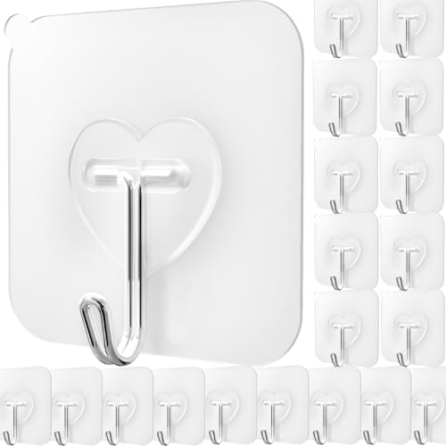 DGYB 20 Stück Transparente Haken, Wand Badezimmer Dusche Haken Hängend Handtuch Luffa Kranz Halter Selbstklebende Klebehaken - für Küche, Glas, Fenster, Bad, Toilette DGYB 20 Stück Transparente Haken, Wand Badezimmer Dusche Haken Hängend Handtuch Luffa Kranz Halter Selbstklebende Klebehaken - für Küche, Glas, Fenster, Bad, Toilette von DGYB
