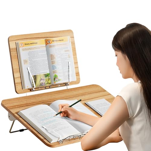 DGYFCTZ Lesepult mit Buchhalter, 270° Verstellbar, Holzoptik Schreibtischauflage, 60x36x26 cm, Ergonomisches Design für Lesen & Schreiben DGYFCTZ Lesepult mit Buchhalter, 270° Verstellbar, Holzoptik Schreibtischauflage, 60x36x26 cm, Ergonomisches Design für Lesen & Schreiben von DGYFCTZ