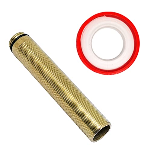 120 mm/4 Zoll Messing Wasserhahn Armaturen Nippel Kontermutter Kit Extra Länge Schaftmuttern Wasserhahn Verlängerung Gewinde Rohr Länger Montageschaft (1 Stück) von DGZ Store