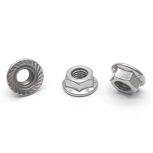 5 Stück Sechskantmutter M8 x 1,25 mm 304 Edelstahl mit Linksgewinde Flansch von DGZ Store