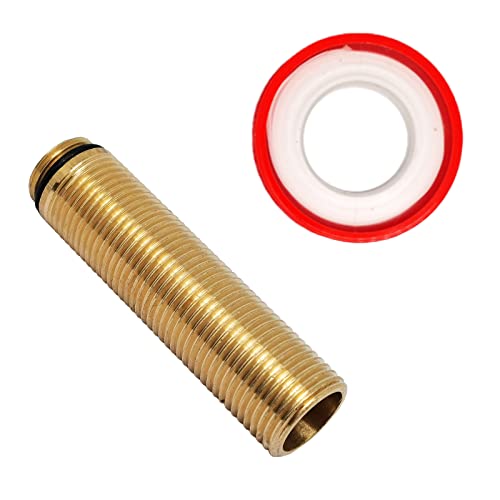 80 mm Messing Wasserhahn Armaturen Nippel Kontermutter Kit Extra Länge Schaftmuttern Wasserhahn Verlängerung Gewinde Rohr Länger Montageschaft (1 Stück) von DGZ Store
