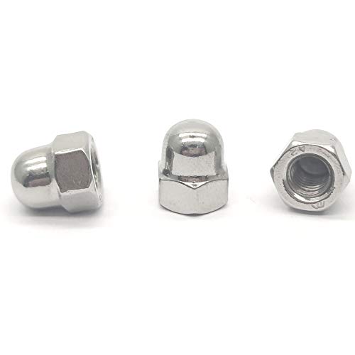 M6 x 1,0 mm 304 Edelstahl Linksgewinde Sechskant Hutmuttern Dekorative Muttern Umkehrmuttern 10 Stück von DGZ Store