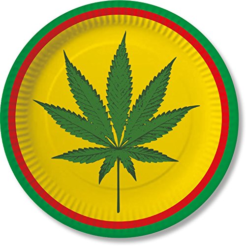 DH-Konzept 10 Teller * Reggae * für Mottoparty Cannabis Weed Haschisch Pappteller Partyteller Geburtstag Party Set von DH-Konzept