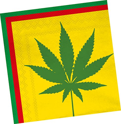 DH-Konzept 20 Servietten * Reggae * für Party und Geburtstag Weed Haschisch Cannabis Set Napkins Papierservietten von DH-Konzept