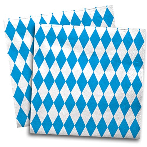 DH-Konzept 20 Servietten Bayern / Oktoberfest - 3-lagig Papierservietten Party Geburtstag Bavaria Blau Weiss Napkins von DH-Konzept