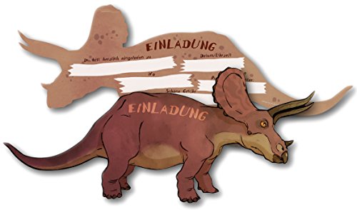 DH-Konzept 6 Einladungskarten * TRICERATOPS/DINOSAURIER * für Kindergeburtstag DINOKARTE028 // Kinder Geburtstag Party Jungen Einladung Karte Kinder Geburtstag Party Dinos Jura von DH-Konzept