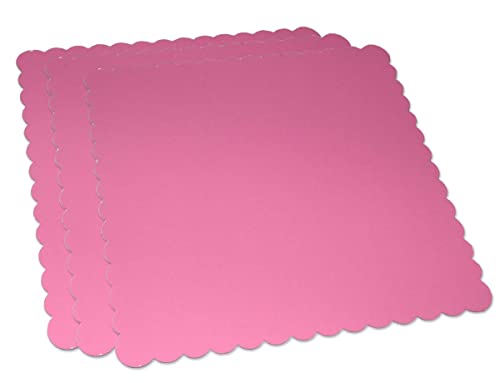 Hochglänzende, rechteckige Kuchenplatte in Pink 30x30 cm, 3 Stück / 3 Tortenplatten in 2mm aus stabiler Pappe Hochglänzende, rechteckige Kuchenplatte in Pink 30x30 cm, 3 Stück / 3 Tortenplatten in 2mm aus stabiler Pappe von DH-Konzept