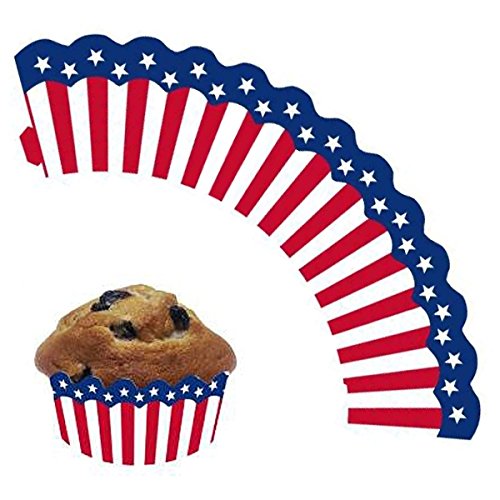 Muffin-Deko, Banderolen USA-Motiv, 12 Stück, größenverstellbar von DH-Konzept