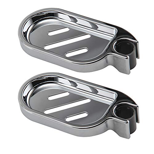 DH-Link Seifenschale, verstellbare Duschstange, Seifenteller, glatt, 2 Stück von DH-Link