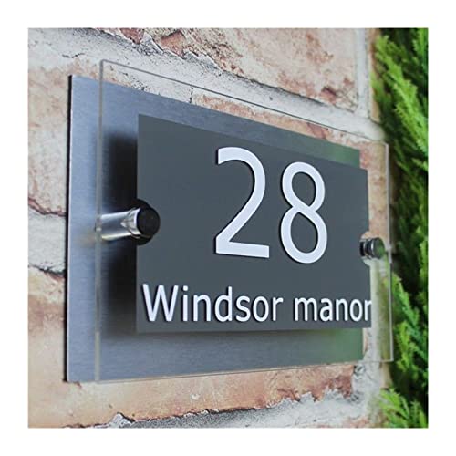 DHAEY Anpassen Hausnummernschild Acryl Moderne Hausadresse Türnummer Türschilder Namensschilder Nummernschild (Size : 140x200mm) von DHAEY