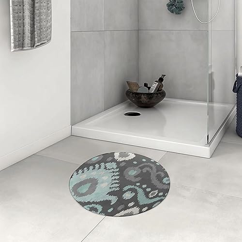DHAEY Badezimmerteppich rutschfest Minze und Türkisgrau und Aqua Waschbar Teppich rund Weich Flauschig Badteppich Weich Kurzflor Mikrofaser Badvorleger 60 cm von DHAEY