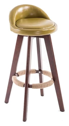 DHAEY Barhocker Solid Wood High Stool, Modern Minimalist Barstool, Nordic Leisure Back Bar Stool, Thick High-Elastic Sponge Bar Chairs Style(Green) von DHAEY