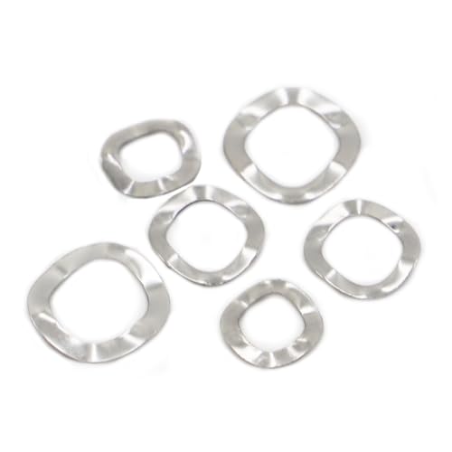 DHAEY SeroNi 5/50PCS 304 Edelstahl DREI Wellenscheiben Federscheibe M3 M4 M5 M6 M8 M10 M12 M14 M16 M19 M23 M25 M27 M31 M39 M41 M51 Gasket(10pcs M10x15x0.3) von DHAEY
