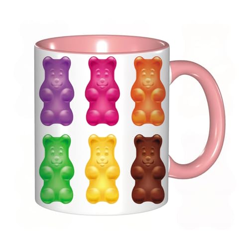 Kaffee-Tasse Schatz - Set aus farbenfrohen, wunderschönen, realistischen Gummibärchen. Süßes Süßigkeitenessen. Blaube Becher/Mug als witziges Geschenk/Lustige und Originelle Geschenke/Tee-Kaffeetasse von DHAEY