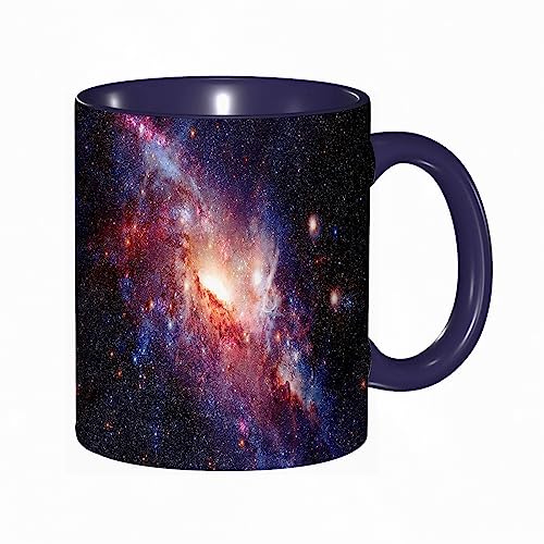 Tasse Keramik Blacklight Space Psychedelic Galaxy Space Black Light Poster,Lila Trippy Sky Reactiv Kaffeetassen Große 330ml Mit Henkel 100% Handbemalt Trinkgläser Mit Griff Personalisierte Geschenk von DHAEY
