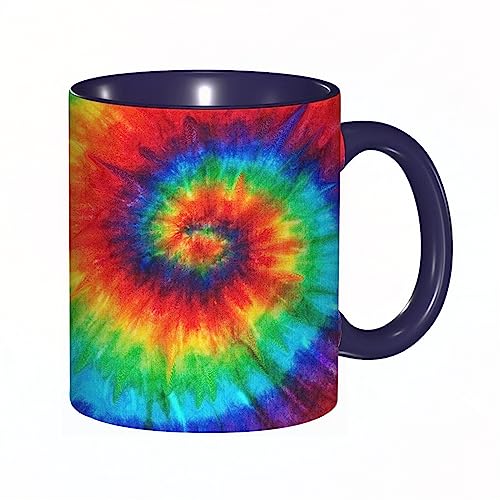 Tasse Keramik Bunter Regenbogen Kaffeetassen Große 330ml Mit Henkel 100% Handbemalt Trinkgläser Mit Griff Personalisierte Geschenk von DHAEY