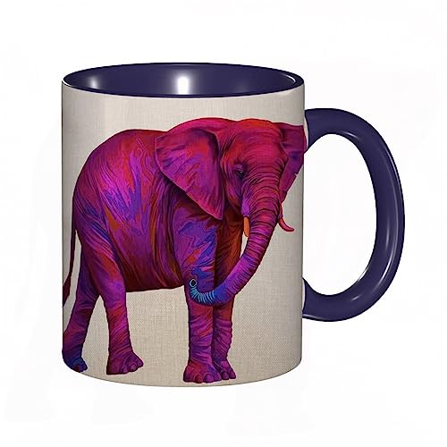 Tasse Keramik Elefant Bunte Elefanten Kaffeetassen Große 330ml Mit Henkel 100% Handbemalt Trinkgläser Mit Griff Personalisierte Geschenk von DHAEY