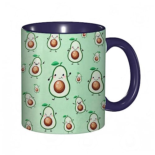 Tasse Keramik Entzückende super-extra große flauschige Avocado Kaffeetassen Große 330ml Mit Henkel 100% Handbemalt Trinkgläser Mit Griff Personalisierte Geschenk von DHAEY