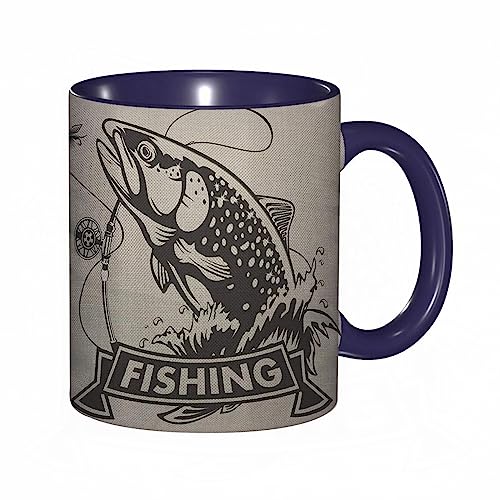 Tasse Keramik Fischen-Bass-Fisch-Regenbogenforelle-Jagd-Fang-Vintage Tierkunst-Meeresmarine Kaffeetassen Große 330ml Mit Henkel 100% Handbemalt Trinkgläser Mit Griff Personalisierte Geschenk Tasse Keramik Fischen-Bass-Fisch-Regenbogenforelle-Jagd-Fang-Vintage Tierkunst-Meeresmarine Kaffeetassen Große 330ml Mit Henkel 100% Handbemalt Trinkgläser Mit Griff Personalisierte Geschenk von DHAEY