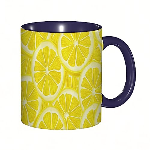 Tasse Keramik Gelbe Zitrone Kaffeetassen Große 330ml Mit Henkel 100% Handbemalt Trinkgläser Mit Griff Personalisierte Geschenk von DHAEY