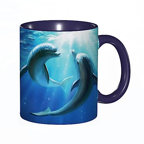 Tasse Keramik Glattes Muster mit zwei Delfinen Kaffeetassen Große 330ml Mit Henkel 100% Handbemalt Trinkgläser Mit Griff Personalisierte Geschenk Tasse Keramik Glattes Muster mit zwei Delfinen Kaffeetassen Große 330ml Mit Henkel 100% Handbemalt Trinkgläser Mit Griff Personalisierte Geschenk von DHAEY