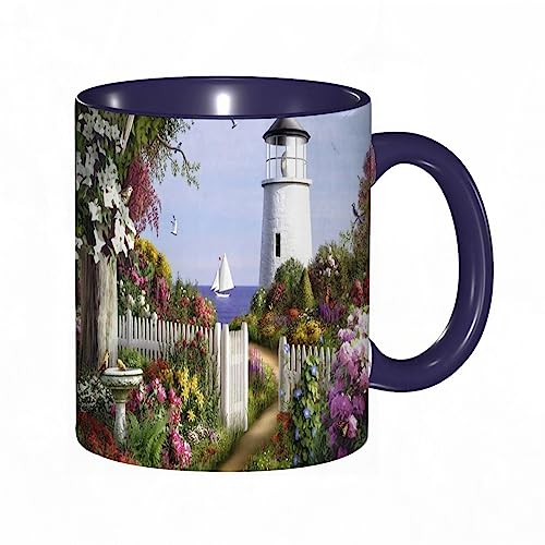 Tasse Keramik Leuchtturm Diamond Painting Ed Bodenmatte Kaffeetassen Große 330ml Mit Henkel 100% Handbemalt Trinkgläser Mit Griff Personalisierte Geschenk von DHAEY