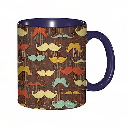 Tasse Keramik Schnurrbart-Weinlese-Muster mit altmodischen Spaß-Bart-Formen mit Tupfen und Texten. Kaffeetassen Große 330ml Mit Henkel 100% Handbemalt Trinkgläser Mit Griff Personalisierte Geschenk Tasse Keramik Schnurrbart-Weinlese-Muster mit altmodischen Spaß-Bart-Formen mit Tupfen und Texten. Kaffeetassen Große 330ml Mit Henkel 100% Handbemalt Trinkgläser Mit Griff Personalisierte Geschenk von DHAEY