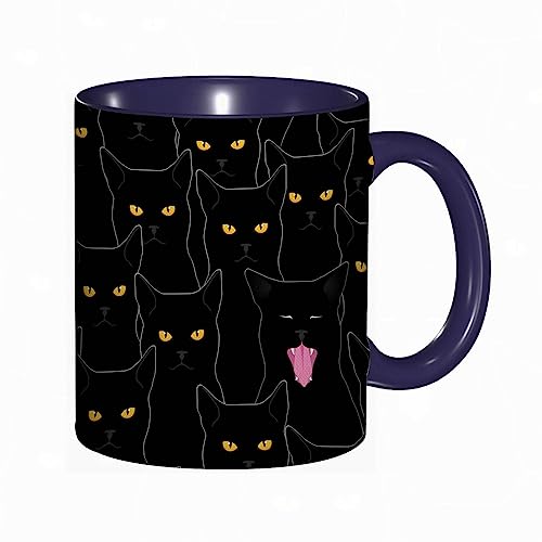 Tasse Keramik Schwarz-Weiß-Katze Kaffeetassen Große 330ml Mit Henkel 100% Handbemalt Trinkgläser Mit Griff Personalisierte Geschenk Tasse Keramik Schwarz-Weiß-Katze Kaffeetassen Große 330ml Mit Henkel 100% Handbemalt Trinkgläser Mit Griff Personalisierte Geschenk von DHAEY