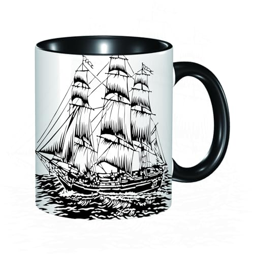 Tasse Keramik Segelschiff Kaffeetassen Große 330ml Mit Henkel 100% Handbemalt Trinkgläser Mit Griff Personalisierte Geschenk Tasse Keramik Segelschiff Kaffeetassen Große 330ml Mit Henkel 100% Handbemalt Trinkgläser Mit Griff Personalisierte Geschenk von DHAEY
