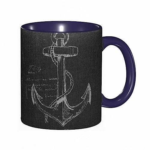Tasse Keramik Shabby Chic Vintage Vintage Schwarzer Anker Glattes Segeln Kaffeetassen Große 330ml Mit Henkel 100% Handbemalt Trinkgläser Mit Griff Personalisierte Geschenk Tasse Keramik Shabby Chic Vintage Vintage Schwarzer Anker Glattes Segeln Kaffeetassen Große 330ml Mit Henkel 100% Handbemalt Trinkgläser Mit Griff Personalisierte Geschenk von DHAEY