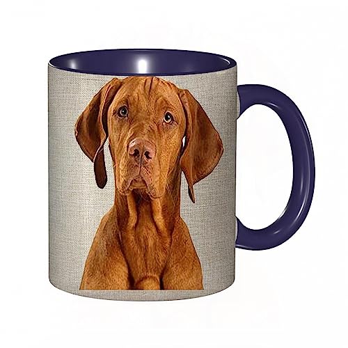 Tasse Keramik Tierhaustier-Hundespürhund-Dackel Vizsla-Fall Kaffeetassen Große 330ml Mit Henkel 100% Handbemalt Trinkgläser Mit Griff Personalisierte Geschenk von DHAEY