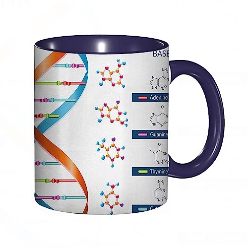 Tasse Keramik Wissenschaft DNA-Basen Chemie Biochemie Biotechnologie Wissenschaft Spirale Genetik.W Kaffeetassen Große 330ml Mit Henkel 100% Handbemalt Trinkgläser Mit Griff Personalisierte Geschenk von DHAEY