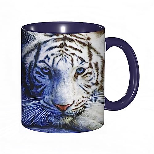 Tasse Keramik Wqraxnz Weißer Sibirischer Tiger Kaffeetassen Große 330ml Mit Henkel 100% Handbemalt Trinkgläser Mit Griff Personalisierte Geschenk von DHAEY