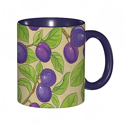 Tasse Keramik Zweige sich wiederholende blaue violette Pflaumen und Blätter Sommerfrucht frische K Kaffeetassen Große 330ml Mit Henkel 100% Handbemalt Trinkgläser Mit Griff Personalisierte Geschenk Tasse Keramik Zweige sich wiederholende blaue violette Pflaumen und Blätter Sommerfrucht frische K Kaffeetassen Große 330ml Mit Henkel 100% Handbemalt Trinkgläser Mit Griff Personalisierte Geschenk von DHAEY