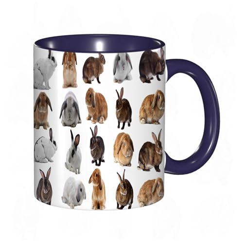 Tasse Mug,Entzückendes Kaninchen isoliert auf weißem Hintergrund,Kaffeetasse - Kaffeebecher mit Fassungsvermögen von 330 ml von DHAEY