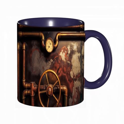 Tasse Mug,Hintergrund Vintage Steampunk aus Dampfrohren und Manometer,Kaffeetasse - Kaffeebecher mit Fassungsvermögen von 330 ml von DHAEY