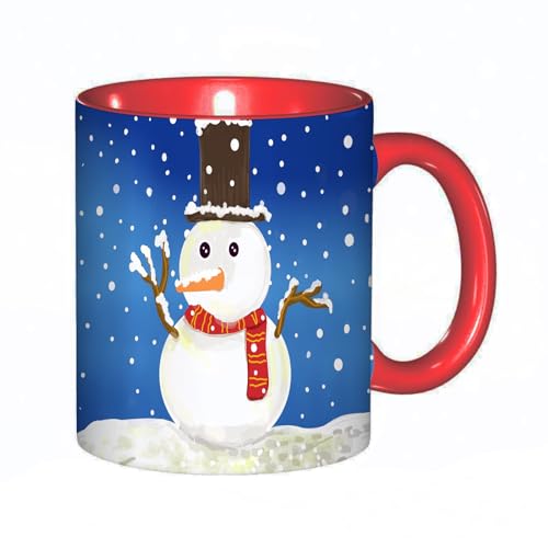 Tassendruck Schneemann im kalten blauen Hintergrund Kaffeetasse/Mug/Cup von DHAEY