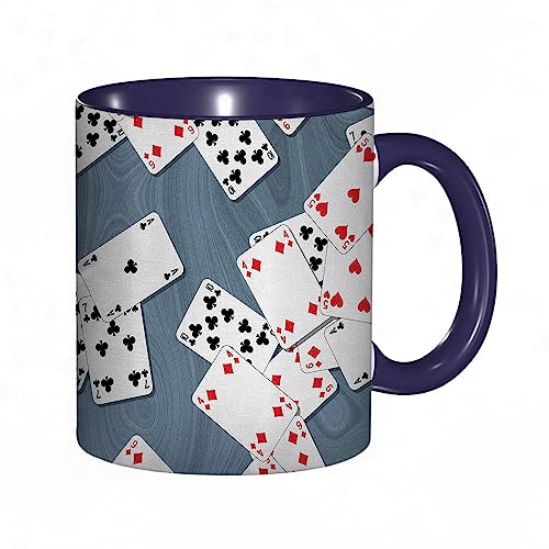 kaffeebecher Mug Abstrakter Hintergrund mit Spielkarten Metropolitan Tourist Attractions,kaffeebecher porzellan, tasse Füllmenge 330 ml - sehr interessante bedruckte Teetassen von DHAEY