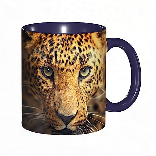 kaffeebecher Mug Cooler Leopard,kaffeebecher porzellan, tasse Füllmenge 330 ml - sehr interessante bedruckte Teetassen von DHAEY
