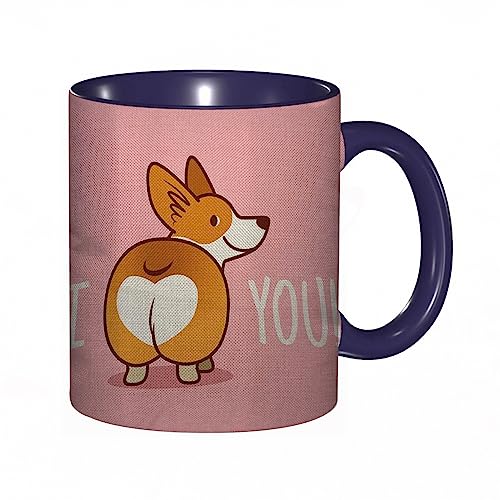 kaffeebecher Mug Corgi Hund Ich liebe dich Herz Welpe Corgi Ass,kaffeebecher porzellan, tasse Füllmenge 330 ml - sehr interessante bedruckte Teetassen von DHAEY