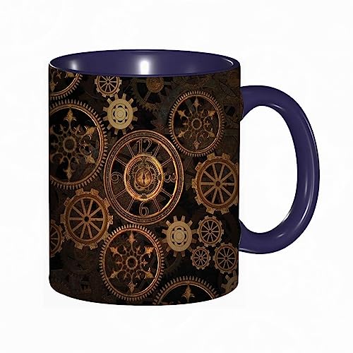 kaffeebecher Mug Dunkle getönte mechanische Steampunk-Komposition,einschließlich verschiedener Räder und Zahnräd,kaffeebecher porzellan, tasse Füllmenge 330 ml - sehr interessante bedruckte Teetassen von DHAEY